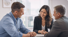 Wealth advisors meeting with clients